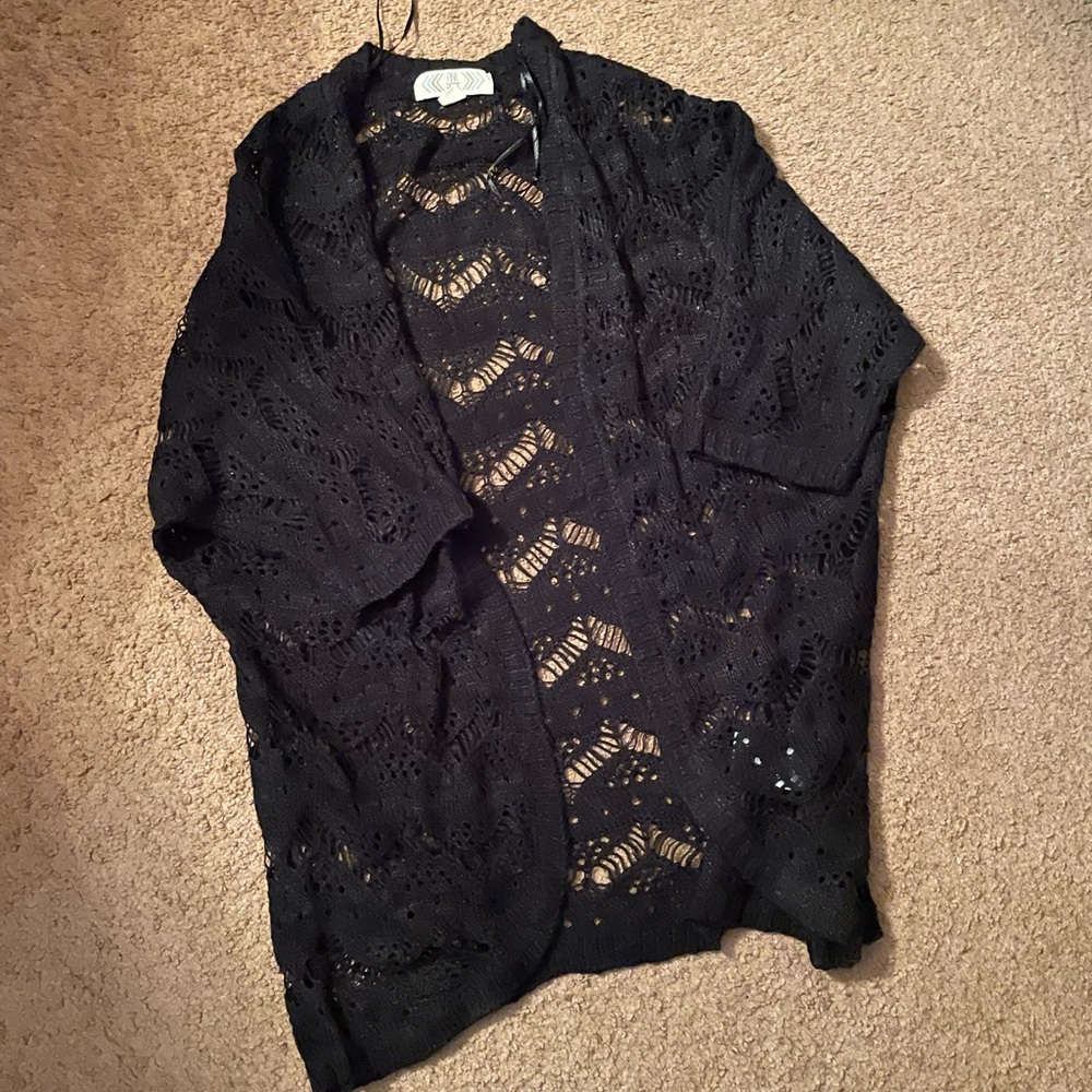 Elegant Black Lace Women's Sweater
